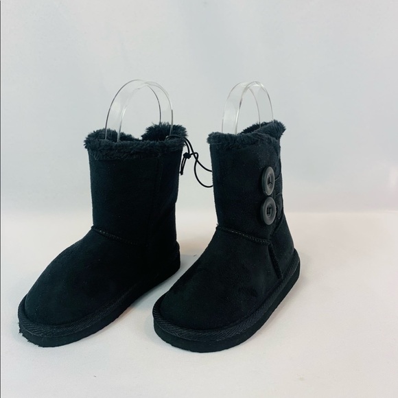 Other - Brand New Girls Black Lined Boots With 2 Buttons